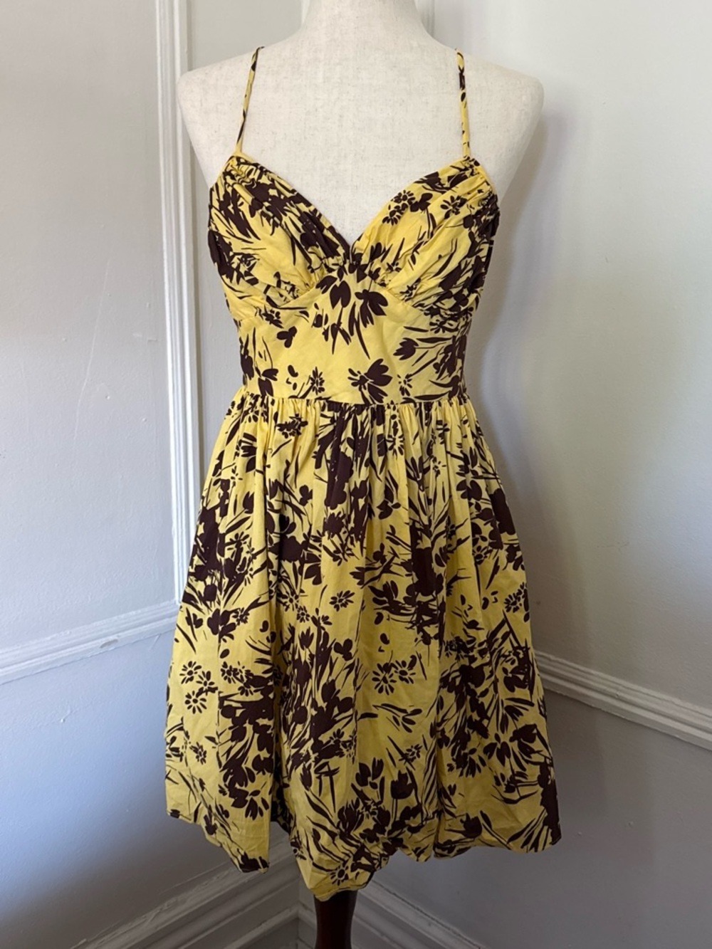 Morgan 4 Ever Yellow Floral Spaghetti-Strap Sundress